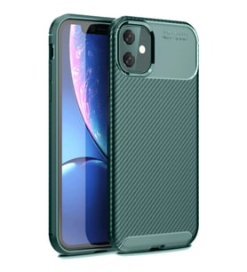 Apple iPhone 11 Kılıf Auto Focus Karbon Kapak - Koyu Yeşil