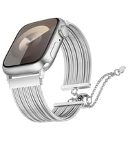 Apple Watch 10/11 42mm-38/40/41mm Kordon Metal İnce Detaylı Band 137 2/3/4/5/6/s (Gümüş)