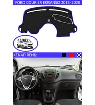 Ford Courier Ekransız 2013-2020 Için Uygun Torpido Koruma Halısı Siyah Kenar Renk Mavi