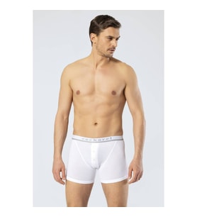 Erkek Düğmeli Boxer Beyaz