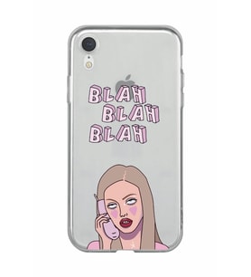 Iphone XR Uyumlu Blah Blah Blah Mean Girls Desenli Şeffaf Telefon Kılıfı
