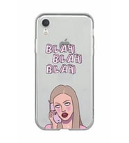 Iphone XR Uyumlu Blah Blah Blah Mean Girls Desenli Şeffaf Telefon Kılıfı