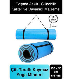 150 cm Dayanıklı Kaymaz Taşıma Askılı Su Geçirmez Yoga Pilates Matı Rahat Konforlu Taşınabilir