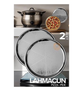 Lahmacun Pizza Pide Pişirme Tepsisi 2 Li Set