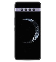 TCL 10 Plus Kılıf Silikon Desen Yalnız Ay 1744
