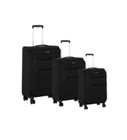 Pierre Cardin Ultra Light Hafif Lüx Kumaş 3'lü Valiz Seti Siyah PC4200