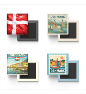 Buzdolap Magnetleri - Danimarka Kopenhag - Denmark - 4'lü Set Magneti
