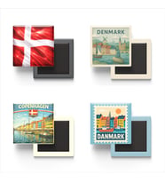 Buzdolap Magnetleri - Danimarka Kopenhag - Denmark - 4'lü Set Magneti