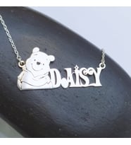 kişiye özel isimli winnie the pooh gümüş kolye