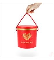 Just For You Silindir Hediye Kutusu 13 cm Küçük Boy – Kırmızı