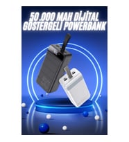Mey İthalat® 50.000 Mah Powerbank Turbo Hızlı Led Göstergeli Android İOS Uyumlu Taşınabilir Askılı