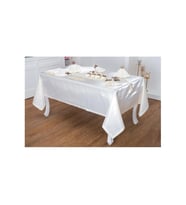 Afife Kadife Kreme Krem Sofra Takımı 8 Kişilik 160x230 Cm 34 Parça -1427 (Standart)