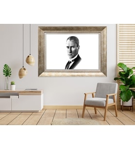Gümüş Çerçeveli Atatürk Tablo as131