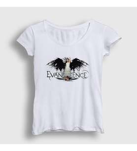 Presmono Kadın Beyaz Angel Evanescence T-Shirt 145917tt