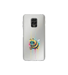 Redmi Note 9 Pro ile uyumlu Splash arı tasarımlı şeffaf silikon kılıf