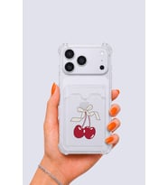 iPhone 17 Pro Max Kartlıklı Kiraz Desenli Kılıf - ETC5925-8973