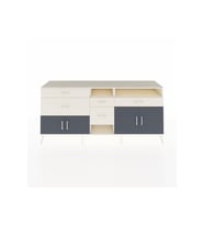 Hyperion Konsol 4 Raflı 5 Çekmeceli 4 Kapaklı 220x44x99 Aytaşı-Antrasit/Aytaşı
