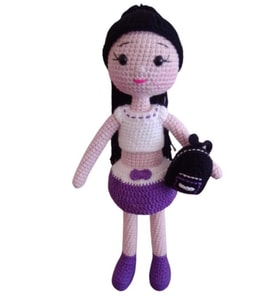 Mor Güzeli Bebek Amigurumi Organik Oyuncak