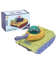 3D Işıklı Sesli Çarp Dön Sensörlü Tank (Yeşil)