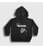 Presmono Unisex Çocuk Siyah Cover Film Leon Kapüşonlu Sweatshirt 246887tt