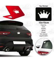 Kral Tacı Taç Beyaz Sticker - Araç Oto Araba Etiket, Arma, Aksesuar, Modifiye, Tuning