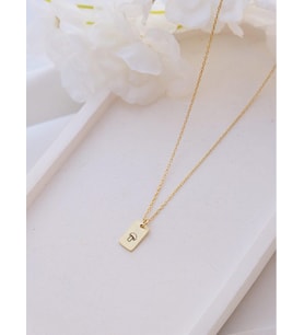 Kişiye Özel 925 Ayar Gümüş Minimalist Mantar Figürlü Kolye (Gold)