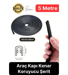 5 Metre Araç Kapı Kenar Koruyucu Şerit Oto Araba Pratik Yapışkanlı Koruma Şeridi Otomobil Contası