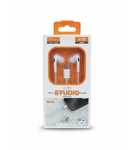 Lucatech LH-307 Type-C Mikrofonlu Stereo Kulak İçi Kulaklık - Beyaz