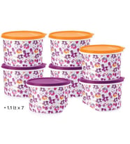 TUPPERWARE RENKLİ BUZDOLABI TAŞIMA VE SAKLAMA KABI 1.1 LT 7Lİ SET