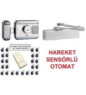 3 lü apartman kapı seti Hareket sensörlü Marelli Motorlu otomat + DC300 Hidrolik kapı yayı