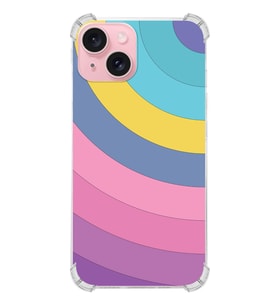 PrintiFy rintiFy Apple iPhone 15 (Kamera Açık) Uyumlu Köşe Korumalı Renk Cümbüşü B Kılıf