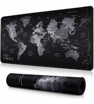 90x40 cm Mouse Pad, Dünya Haritası Desenli Büyük Mouse Pad, Kaymaz Kauçuk Tabanlı, Dikişli Kenarlı 3 mm Klavye ve Mouse Altlığı, XXL Desk Mat, Ofis ve Gaming Masa Pedi