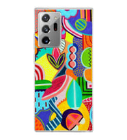 PrintiFy Samsung Galaxy Note 20 Ultra ile Uyumlu 1mm Slim Fit Retro Colors 6 Baskılı Şeffaf  Kılıf