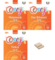 Palme 6. Sınıf Enerji 6+6 Matematik Fen Türkçe Deneme Sınavı 3lü Set + Telefon Standı