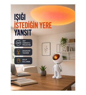 Mey İthalat® Dekoratif Gün Batımı Işığı – Astronot Figürlü Yeni Nesil