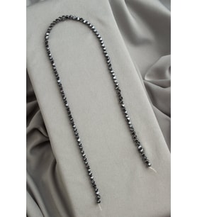 Hematit Doğal Taş Parlak Füme Burgu Kesim 4x4mm Dizi [AA]
