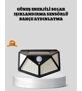 Güneş Enerjili Aydınlatma 100 Led Sensörlü Solar Dış Mekan Lamba