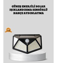Güneş Enerjili Aydınlatma 100 Led Sensörlü Solar Dış Mekan Lamba