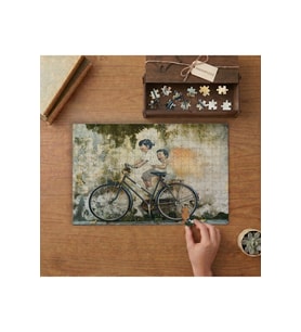 Bisiklet Süren Çocuklar Tasarımı 240 parça Ahşap Puzzle Ahşap Kutuda MP05106