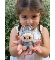 Labubu Figür, Labubu Figürü, Sevimli Hayelet Labubu 10 Cm 1 Adet (Gri)