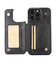 Bouletta Apple iPhone 14 Pro Max Uyumlu Deri Kılıf UBW RST1 (Siyah)