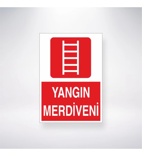 Yangın Merdiveni 21x28 Arkası Yapışkanlı Levha