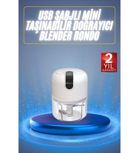 Mini El Rondosu Şarjlı Doğrayıcı Taşınabilir Rondo Blender 250 ML