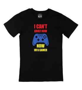 Kırmızı Now I Am A Gamer Siyah Tişört