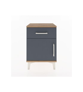 Arges Komodin Tek Raflı Tek Kapaklı 44x30x64 Çam-Antrasit