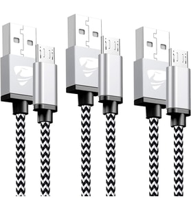 Micro-Usb Hızlı Kablosu, 1 Metre, 2.1A, Kopmaz Naylon Örgülü Veri Kablosu, Samsung, Micro-Usb Giriş