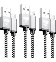Micro-Usb Hızlı Kablosu, 1 Metre, 2.1A, Kopmaz Naylon Örgülü Veri Kablosu, Samsung, Micro-Usb Giriş