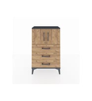 Arges Komodin Tek Raflı 3 Çekmeceli 2 Kapaklı 60x30x96 Antrasit-Çam