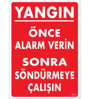 Yangın Nasıl Söndürülür Uyarı Levhası 25x35 KOD:869