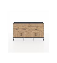 Arges Konsol Tek Raflı 6 Çekmeceli 4 Kapaklı 176x30x99 Antrasit-Çam